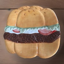HAMBÚRGUER DE CERÂMICA EM RELEVO 13" × 13" PRATO EM FORMA DE PRATO comprar usado  Enviando para Brazil