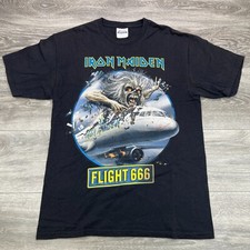 Camiseta Iron Maiden unissex média preta voo 666 banda de rock heavy metal turnê camiseta comprar usado  Enviando para Brazil