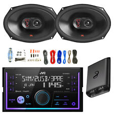 Receptor estéreo JVC duplo DIN Bluetooth AM/FM, 2x 6x9" 375W alto-falantes, amplificador com kit comprar usado  Enviando para Brazil