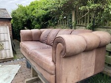 Brown leather settee for sale  ORMSKIRK