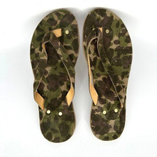 Sandálias femininas de couro verde camuflado Miel De Abejas 10 chinelos feitos sob medida novas sem etiquetas comprar usado  Enviando para Brazil