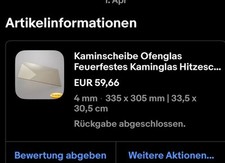 Kaminscheibe fenglas feuerfest gebraucht kaufen  Neubrandenburg