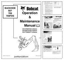 Retroescavadeira Bobcat 607 709 709FDS manual de operação e manutenção PDF comprar usado  Enviando para Brazil