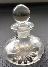 Frasco de perfume de vidro margarida sobreposição esterlina com rolha redonda comprar usado  Enviando para Brazil
