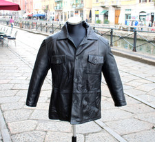 Giacca pelle nera usato  Milano