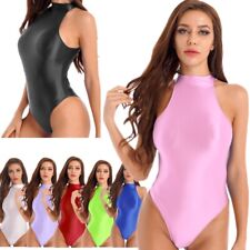 Usado, Feminino brilhante de alta-Cut Tanga malhas Bodysuit One Piece Roupa De Banho Maiô comprar usado  Enviando para Brazil