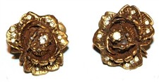 Lote #760 lindos brincos de rosa com contas de strass assinados vintage GOLDETTE comprar usado  Enviando para Brazil