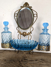 LINDO CONJUNTO DE MAQUIAGEM FRANCÊS ANTIGO PRODUTOS DE HIGIENE PESSOAL ESPELHO FINAL XIX th. C. comprar usado  Enviando para Brazil