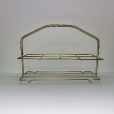 Vintage MCM 8 Copo de Vidro Fio Metal Caddy Rack Suporte para Bebidas Meio Século comprar usado  Enviando para Brazil