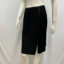 Saia St. John Collection preta Santana malha acabamento em seda estilo lavagem de carro fendas 4 comprar usado  Enviando para Brazil