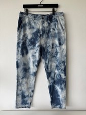 novo bassike feminino utilitário universal Lo Slung jeans shibori branqueado 34 azul masculino comprar usado  Enviando para Brazil