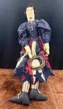 Boneca de pano vintage primitiva arte popular patriótica 24" 4 de julho comprar usado  Enviando para Brazil