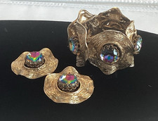 Brincos vintage Ann Vien com borda de babado painel de ouro pulseira de cristal melancia e clipe comprar usado Brincos vintage Ann Vien com borda de babado painel de ouro pulseira de cristal melancia e clipe comprar usado  Enviando para Brazil