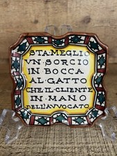 Italian maiolica proverb for sale  Rockledge