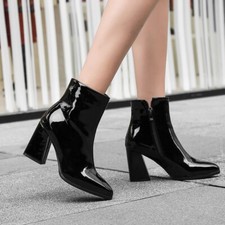 Bota feminina confortável biqueira pontiaguda salto alto casual com zíper comprar usado  Enviando para Brazil