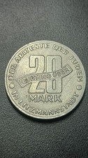 Rzadki!!20 marek moneta z 1943 Łódź Ghetto Polska na sprzedaż Rzadki!!20 marek moneta z 1943 Łódź Ghetto Polska na sprzedaż  Wysyłka do Poland