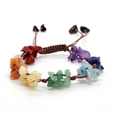 Pulseiras ajustáveis trançadas de macramê de pedra cristal natural para mulheres meninas comprar usado  Enviando para Brazil