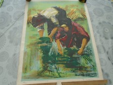 Lithographie originale signée d'occasion  Saint-Marcellin-en-Forez