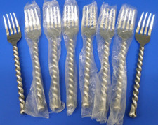 8 - GS Configurações Gourmet SILVER TEAR Talheres de Aço Inoxidável Torção Brilhante GARFOS PARA SALADA, usado comprar usado  Enviando para Brazil