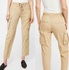 NOVO Tamanho 25 $128 Calça Free People Desert Cargo Marrom Claro Cintura Amarrada Algodão Cortado comprar usado  Enviando para Brazil