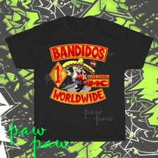 Camiseta americana nova em folha Bandidos Worldwide MC logotipo engraçada tamanho P a 5XL comprar usado  Enviando para Brazil