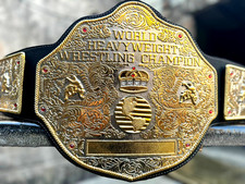 WCW BIG GOLD WORLD HEAVYWEGHT CHAMPIONSHIP BELT WRESTLING RÉPLICA TÍTULO 6MM ZINCO comprar usado  Enviando para Brazil