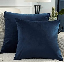 Usado, Capas de travesseiro de veludo azul marinho luxuosas 18X18 polegadas - Lote total de 50 capas comprar usado  Enviando para Brazil