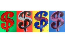 Usado, Andy Warhol- Tela de seda (portfólio composto por 4 impressões de placas de dólar) "Dólares" comprar usado  Enviando para Brazil