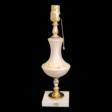 Abajur de mesa decorativo vintage porcelana fosco base mármore branco floral para casa comprar usado  Enviando para Brazil