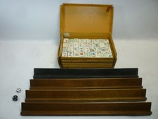 Antigo jogo chinês de Mah Jong 2 dados azulejos ósseos 4 racks com incrustação - Pré-amado comprar usado  Enviando para Brazil