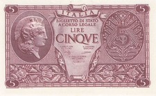 Usado, Itália 5 liras 1944 UNC comprar usado Usado, Itália 5 liras 1944 UNC comprar usado  Enviando para Brazil