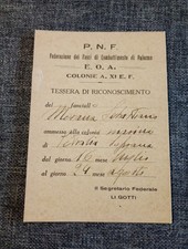 Tessera fascismo ww2 usato Tessera fascismo ww2 usato  Tribiano