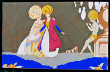 Rare dessin gouache d'occasion Rare dessin gouache d'occasion  Saint-Laurent-de-Neste