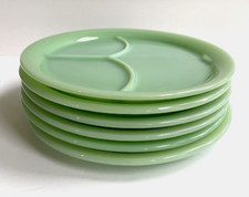 6 placas de grade de jadeíta com abas verde jadita vidro dividido de 3 seções vintage MCM comprar usado  Enviando para Brazil