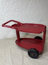 Brinquedo vintage carrinho MARX carrinho de chá de aço prensado caddy vermelho anos 30 anos 40 casa de bonecas, usado comprar usado  Enviando para Brazil