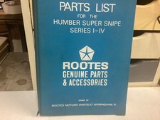 Rootes parts list for sale  MANCHESTER