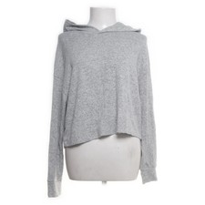 Używany, H&M, bluza z kapturem, rozmiar: S, szara, elastan/poliester/wiskoza, jednokolorowa #TOi na sprzedaż  PL