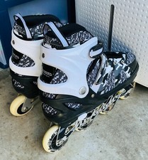 Patins em linha ajustáveis infantis Kuxuan preto camuflado tamanho 3Y-6Y (36-39EU) comprar usado  Enviando para Brazil