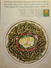 Prato de jantar vintage com estampa de anúncio 1964 Del Monte feijão verde receita salada bravo , usado comprar usado  Enviando para Brazil