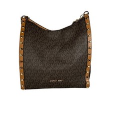 Bolsa tote Michael Kors Newbury média corrente cravejada ombro assinatura MK marrom comprar usado  Enviando para Brazil