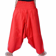 Calça Baba Alibaba Cigana Vermelha Yoga Harém Calça Baba Indiana Baggy Algodão Maciço comprar usado  Enviando para Brazil