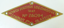Locomotive worksplate north for sale  LETCHWORTH GARDEN CITY