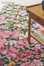 Tapete de área de lã tufado à mão luxuoso tapete ANTHRO CASSIA ROSA para sala de estar, usado comprar usado  Enviando para Brazil