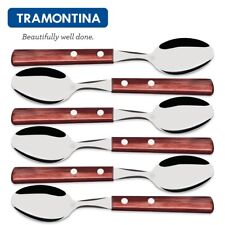 Conjunto de 6 colheres de jantar de aço inoxidável TRAMONTINA madeira poli 21103470  comprar usado  Enviando para Brazil