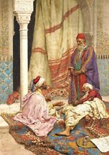 Excelente pintura a óleo Giulio Rosati The Conversation tela de festa povo árabe comprar usado  Enviando para Brazil