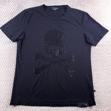 Camiseta Philipp Plein Preta Masculina Tamanho XL Autêntica Preta Sobre Preta Caveira Luxo comprar usado  Enviando para Brazil
