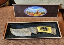 Couteau gravé wapiti d'occasion  Le Lude