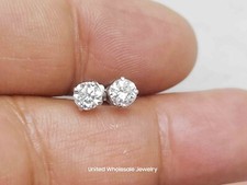 Brincos redondos de diamante natural genuíno 1,16 ct em ouro branco 14K sólido comprar usado  Enviando para Brazil