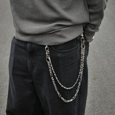 Chaveiro artesanal gótico caveira carteira escura corrente elos jeans corrente hip hop comprar usado  Enviando para Brazil