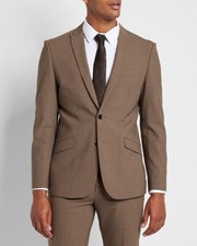NOVO EXPRESS $298 JAQUETA TERNO TECNOLÓGICO MODERNO MISTURA LÃ EXTRA FINA TAUPE TAMANHO 38R comprar usado  Enviando para Brazil
